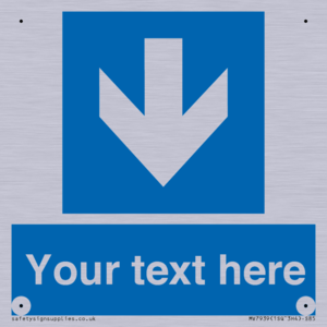 Custom Mandatory directional sign, blue arrow down